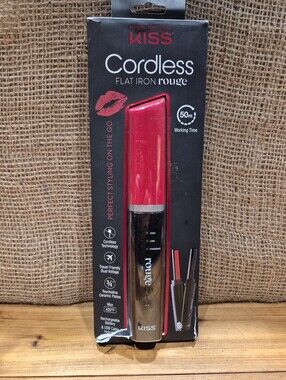 KISS Cordless Flat Iron Rouge in Red and Black NIB